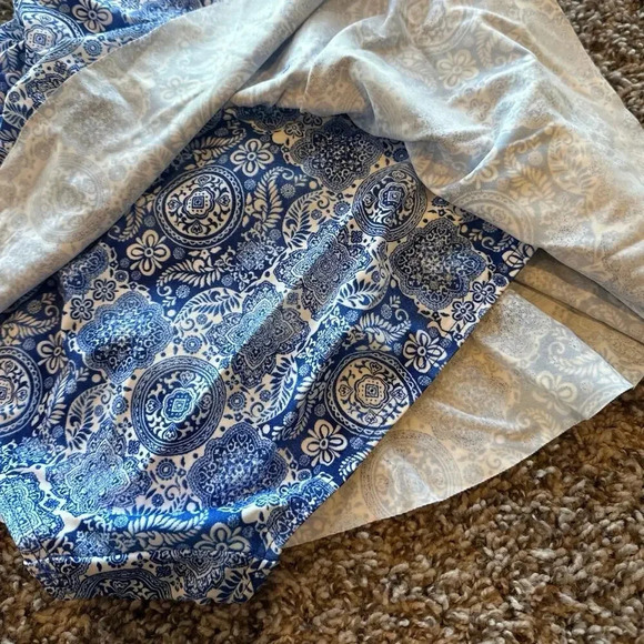 NWT Womens Blue One Piece Skirt Tummy Control Swimsuit Size 10 - Picture 3 of 7